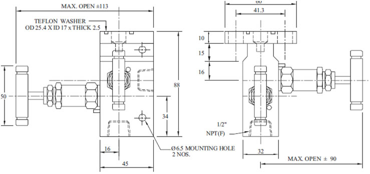 Manifold - T - 2 Way Diagram