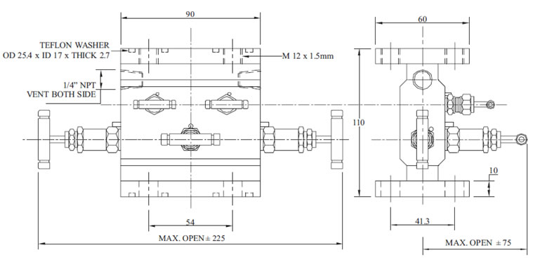 Manifold - H - 5 Way (Direct Mounting) Diagram