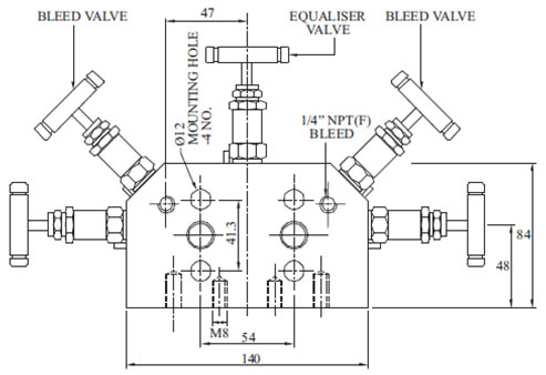 Manifold - R - 5 Way-03 (Direct Mounting) Diagram1