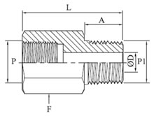 Gauge Adaptor BSPP x NPT Diagram