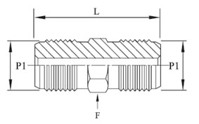 HP Hex Nipples JIC x JIC Diagram