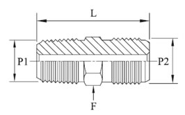 HP Hex Nipples NPT x JIC Diagram