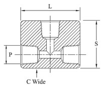 HP Tee Female x Female Diagram