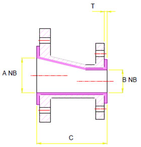 Lined Eccentric Reducer