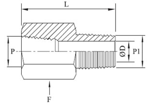 Reducing Adaptor NPT x NPT Diagram