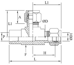 Female Run Tee Diagram