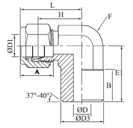Male Pipe Weld Elbow Diagram
