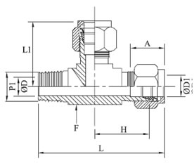 Male Run Tee Diagram